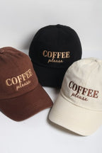 Coffee Please Embroidered Baseball Cap
