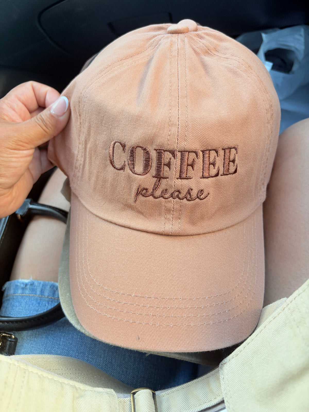 Coffee Please Embroidered Baseball Cap