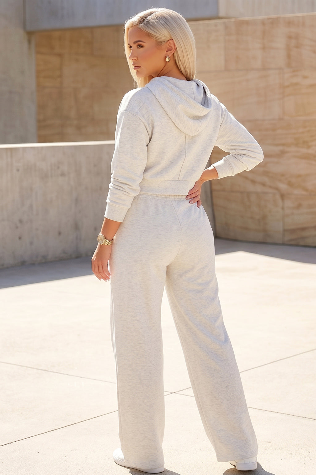Chill Day Two-Piece Hoodie & Wide-Leg Sweatpants Set