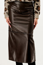 Midnight Edge Faux Leather Maxi Skirt