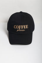 Coffee Please Embroidered Baseball Cap