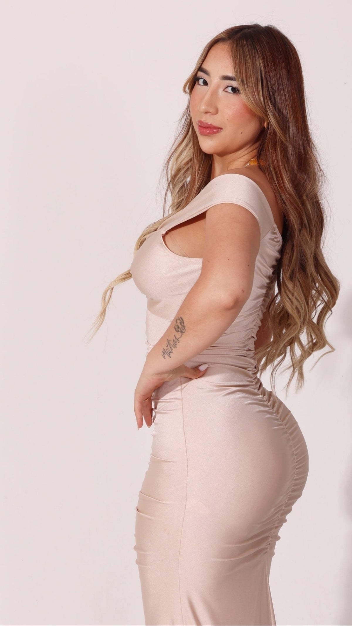 Glamour Essence Champagne Maxi Dresss