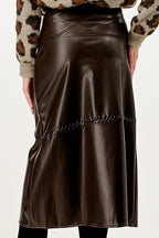 Midnight Edge Faux Leather Maxi Skirt