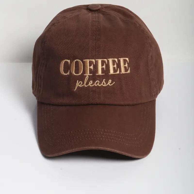 Coffee Please Embroidered Baseball Cap