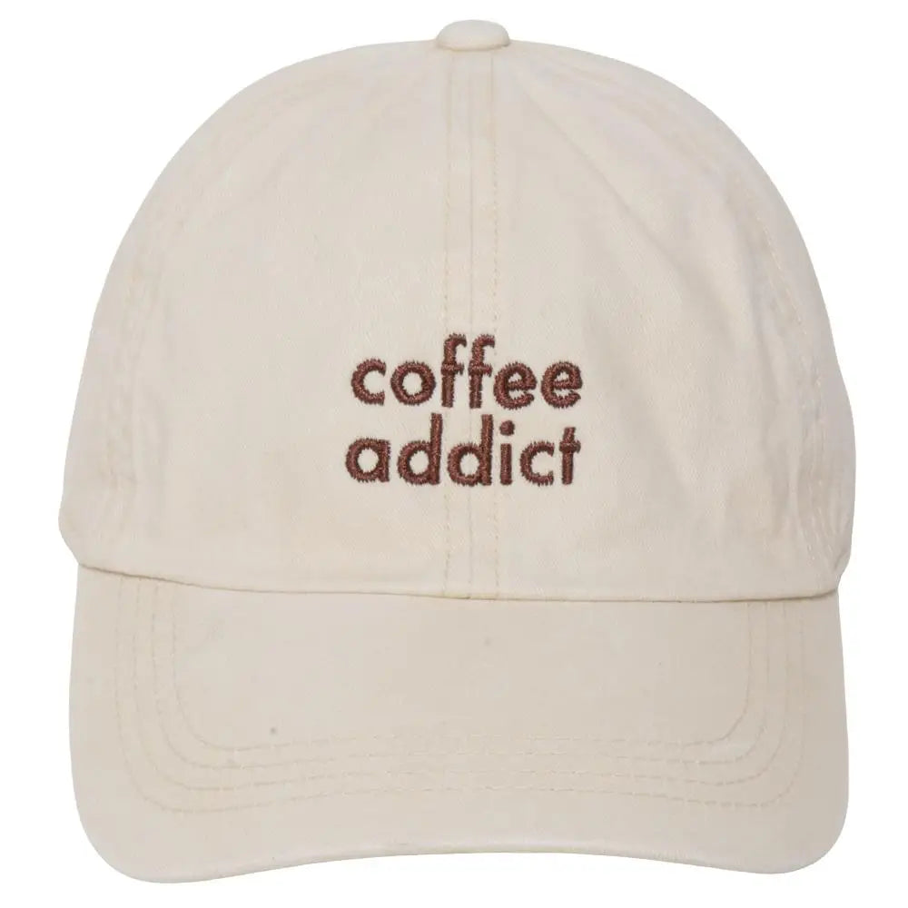 Coffee Addict Embroidered Cotton Baseball Cap