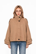 City Command High Collar Jacket – Taupe