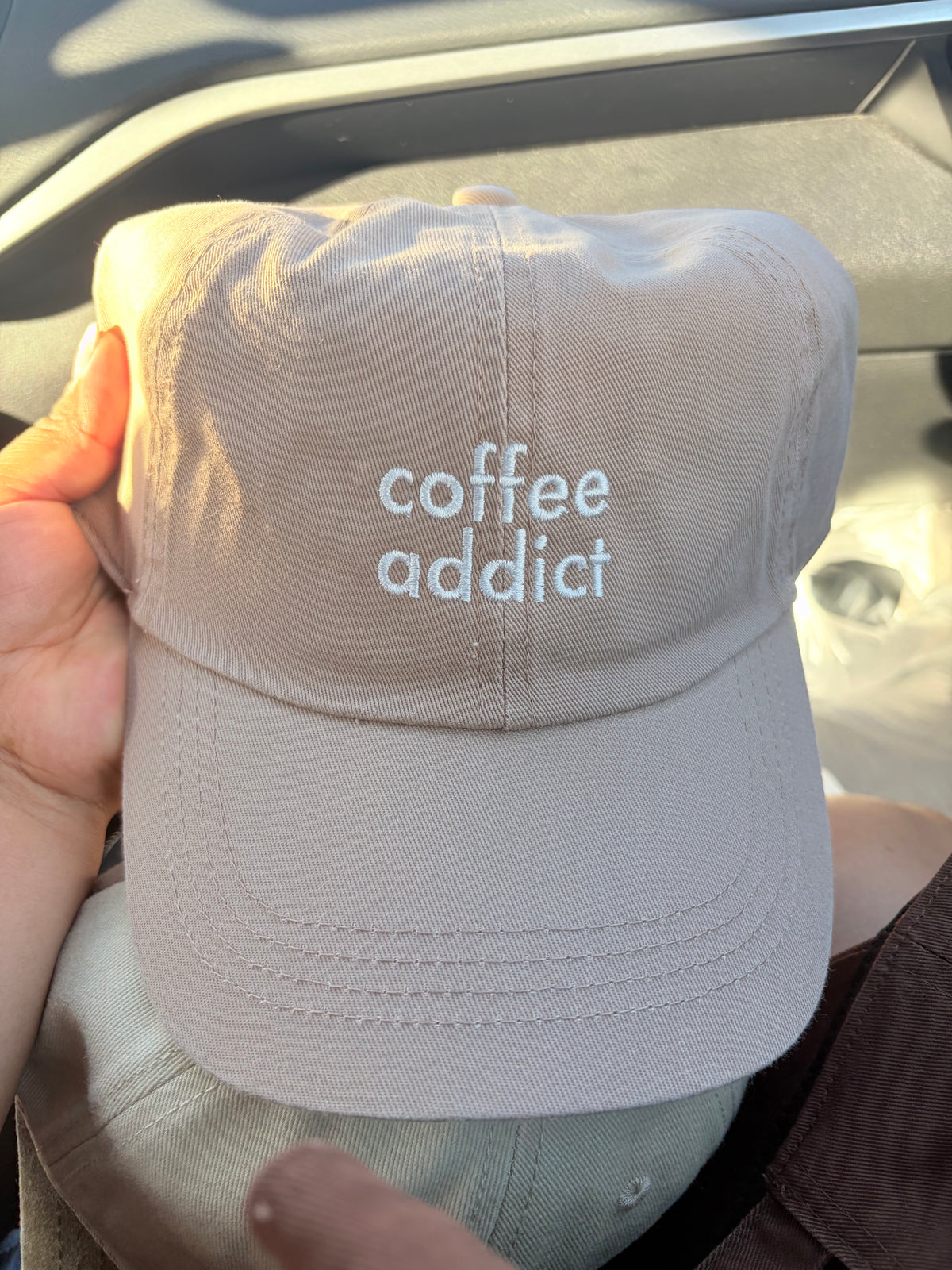 Coffee Addict Embroidered Cotton Baseball Cap