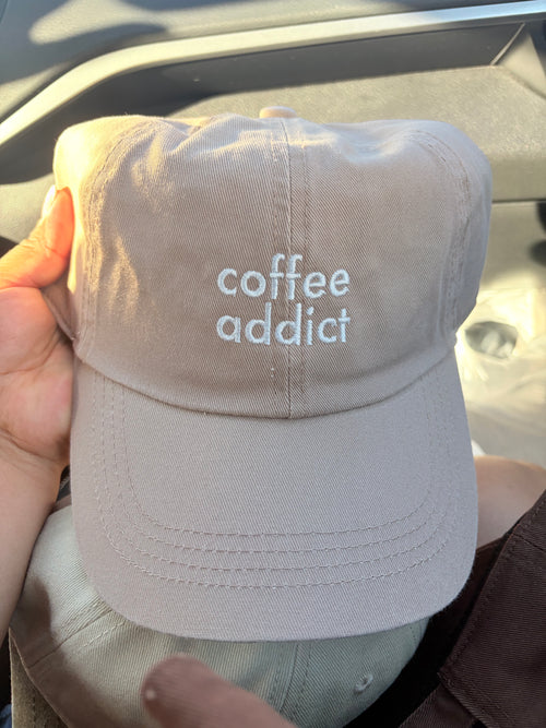 Coffee Addict Embroidered Cotton Baseball Cap