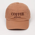 Coffee Please Embroidered Baseball Cap