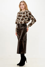 Midnight Edge Faux Leather Maxi Skirt
