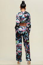 Conjunto de Pantalón Elegante "Flores del Paraíso"