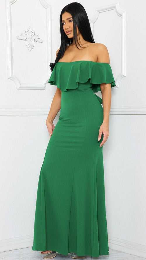 Esmerald Ruffle Tube Top Maxi Dress