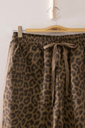 Pre-order Leopard Contrast Tape Wide-Leg Pants