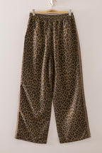 Pre-order Leopard Contrast Tape Wide-Leg Pants