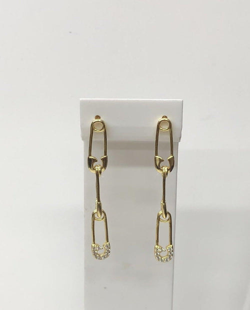 Bobby Pin Me Cz  Earrings - Gilu Designs 